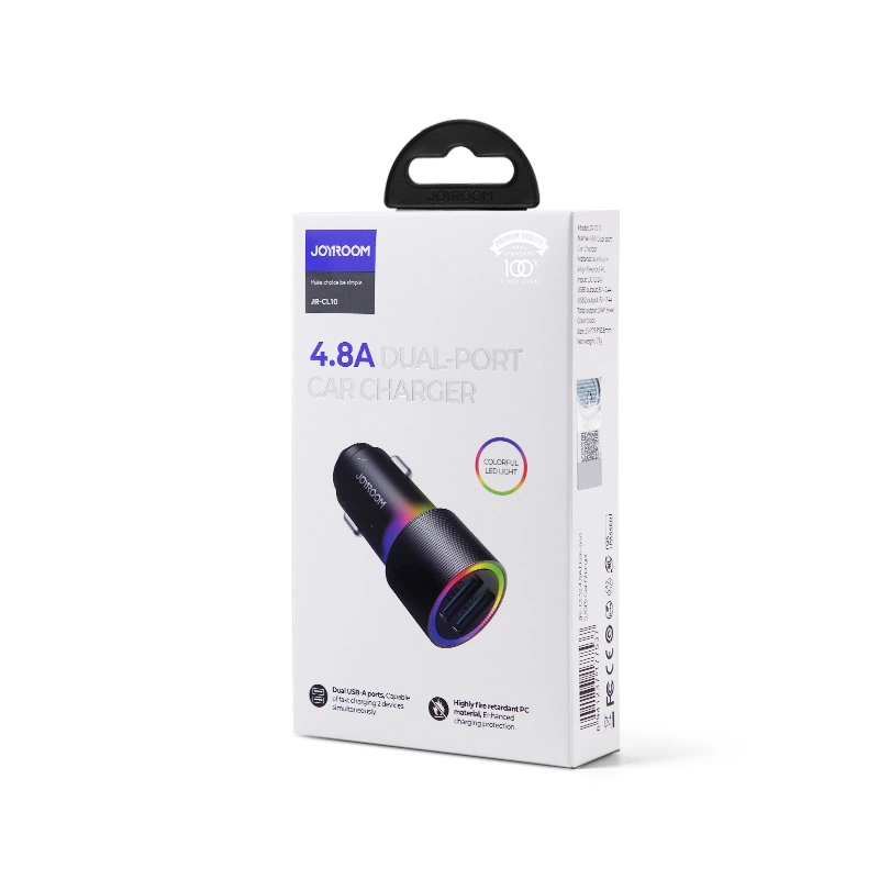 Зарядно за кола 12/24V. Joyroom 2 x USB с подсветка 24W...