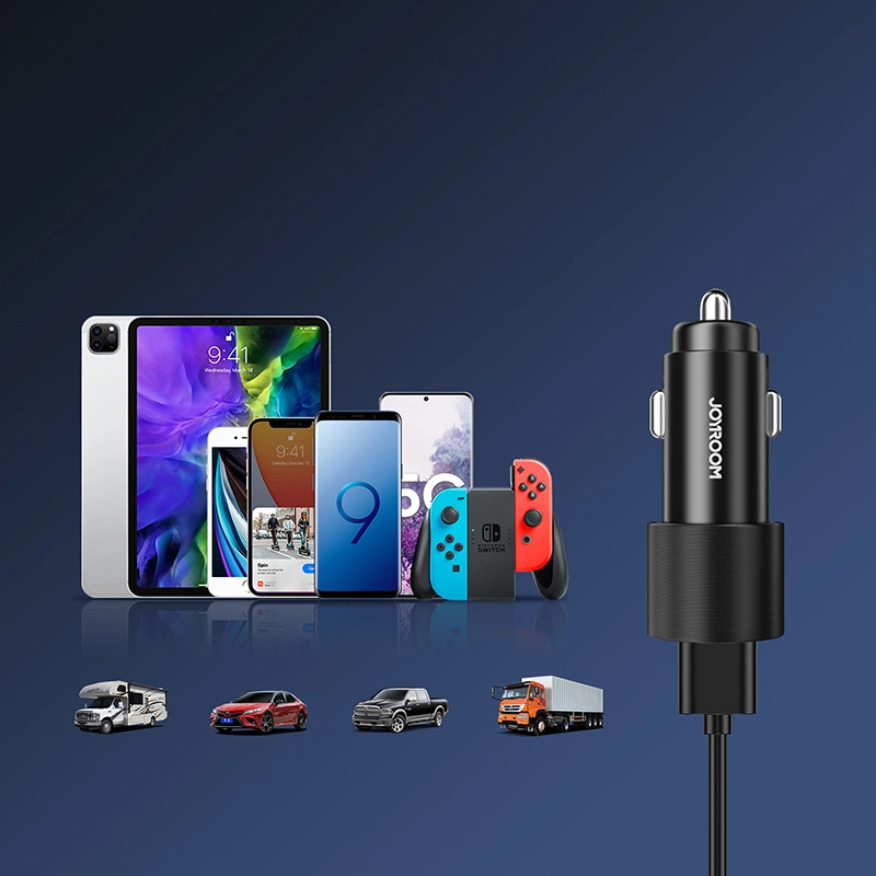 Зарядно за кола 12/24V. Joyroom 2 x USB с подсветка 24W...