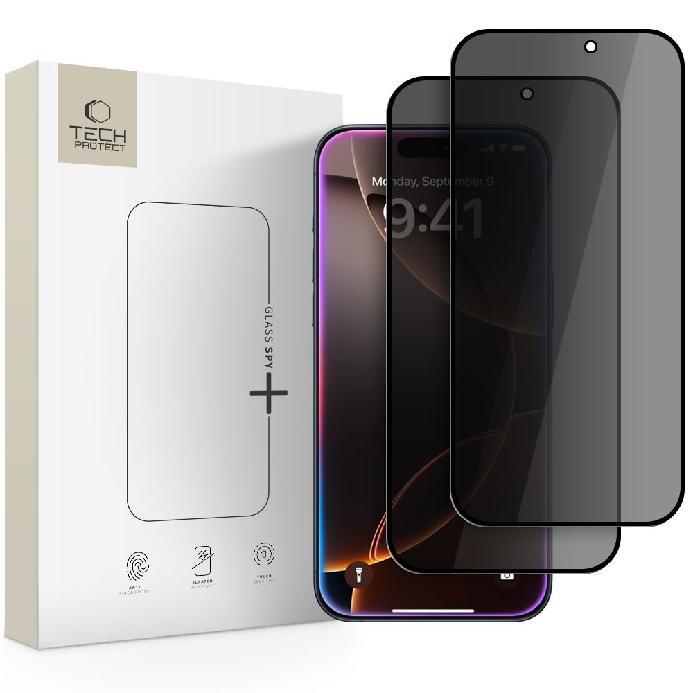 Стъклен протектор Spy+ 2-pack privacy за iPhone 16 Pro