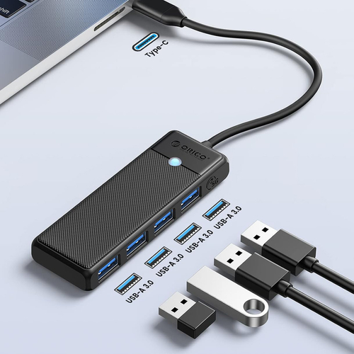Хъб PAPW4A-C3 USB 4-портов 4x USB-A 3.0 0.15 м - черен