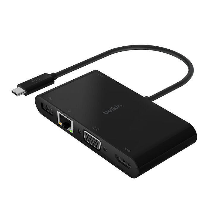 Адаптер и зарядно Belkin USB-C Multimedia 100W, Черен