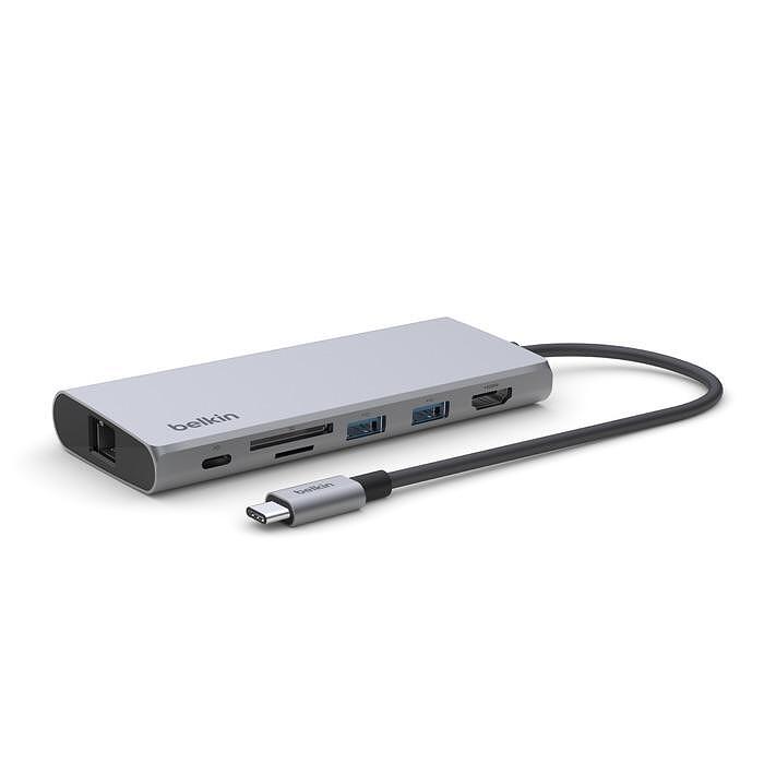 Мултипортов адаптер Belkin USB-C 7-в-1 Hub, HDMI 4K, 100W...