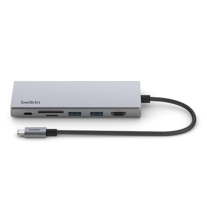Мултипортов адаптер Belkin USB-C 7-в-1 Hub, HDMI 4K, 100W...